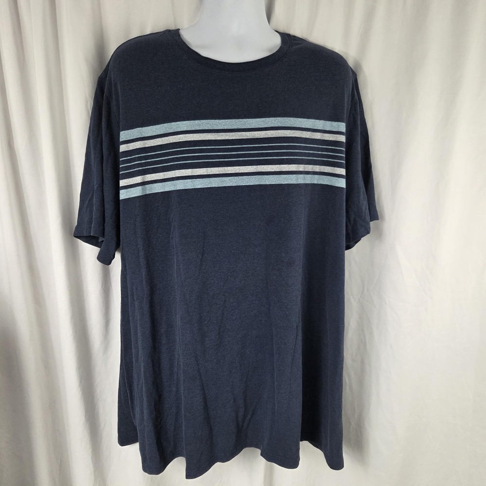 Sonoma Goods For Life Shirt Mens 4XB Blue Striped Tagless Relaxed Tee Top